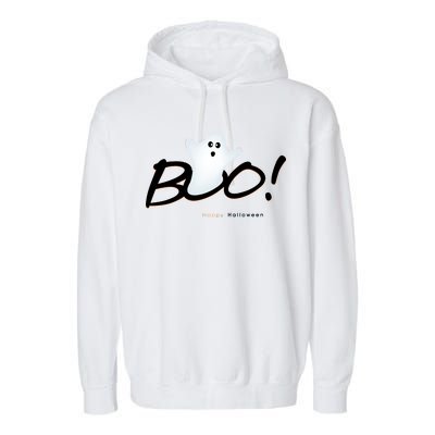 Boo Happy Halloween Ghost Garment-Dyed Fleece Hoodie