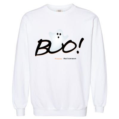 Boo Happy Halloween Ghost Garment-Dyed Sweatshirt