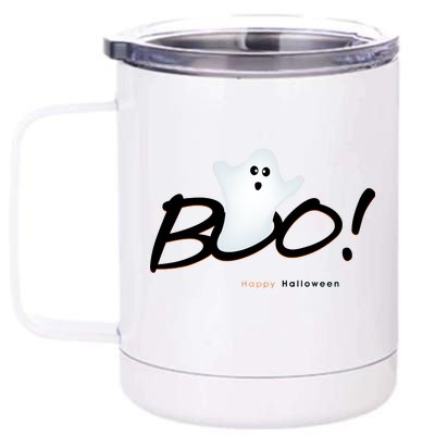 Boo Happy Halloween Ghost 12 oz Stainless Steel Tumbler Cup