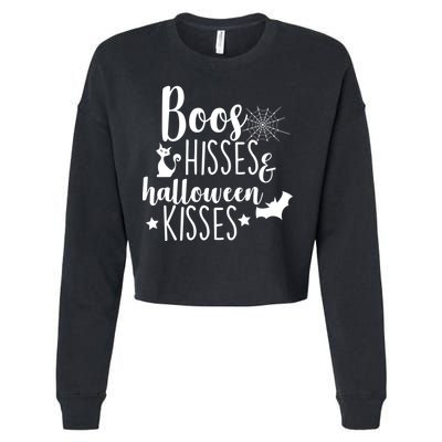 Boo Hisses Halloween Kisses Cropped Pullover Crew