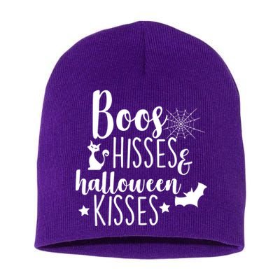 Boo Hisses Halloween Kisses Short Acrylic Beanie