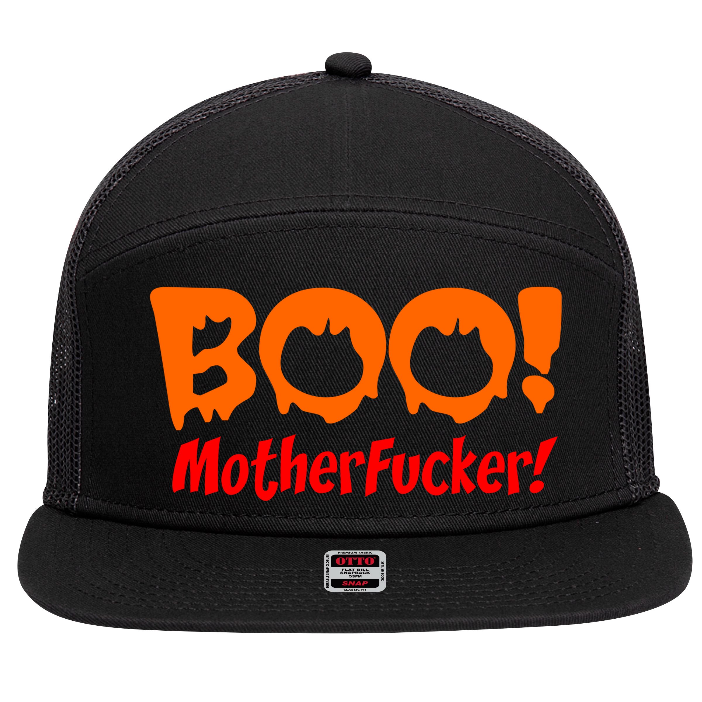 Boo Mother Fucker 7 Panel Mesh Trucker Snapback Hat