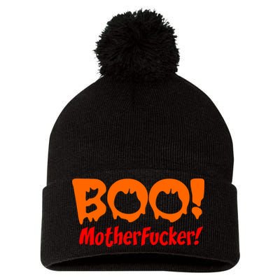 Boo Mother Fucker Pom Pom 12in Knit Beanie