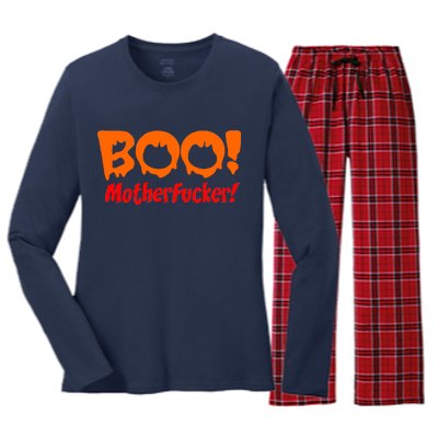 Boo Mother Fucker Women's Long Sleeve Flannel Pajama Set 