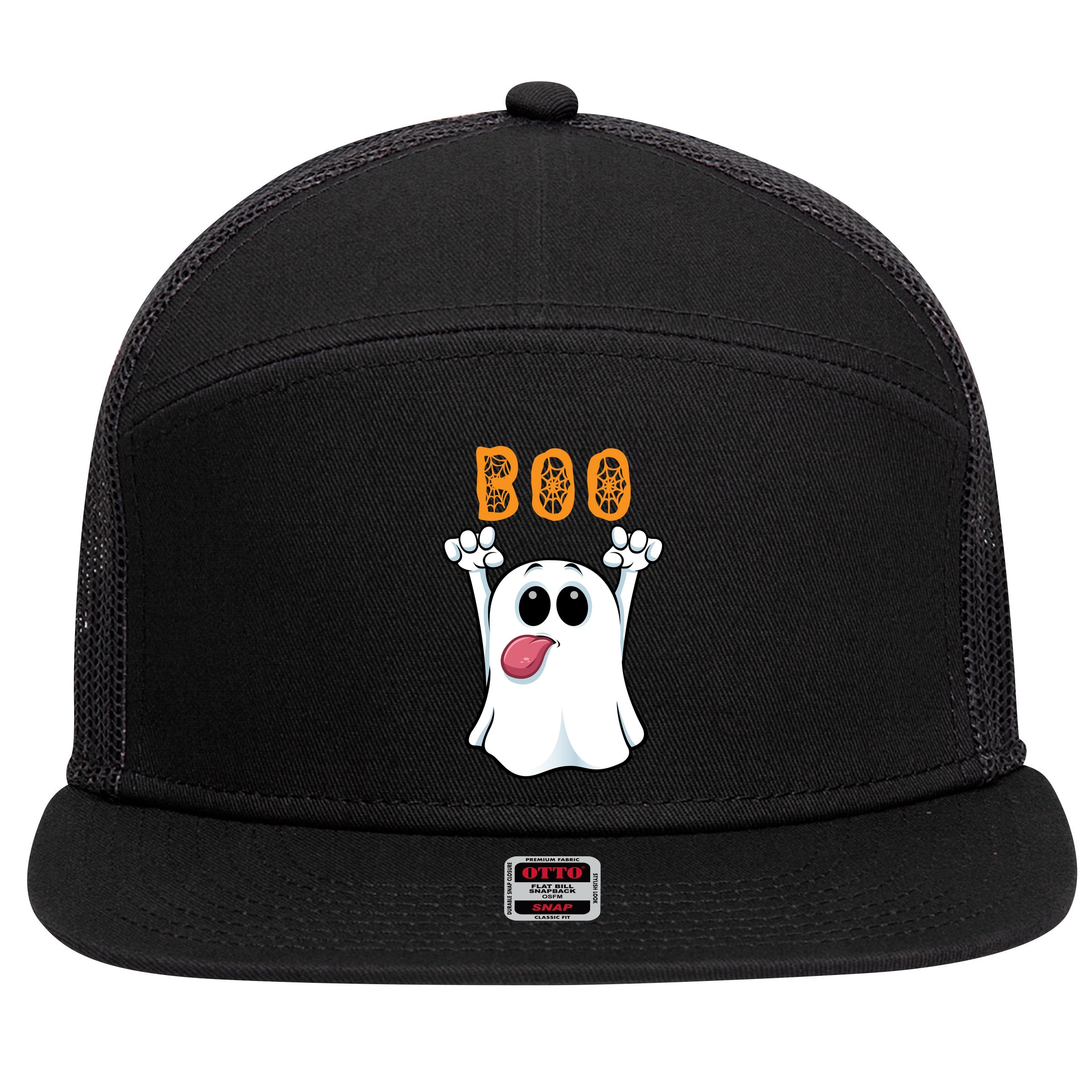 Boo Silly Ghost 7 Panel Mesh Trucker Snapback Hat