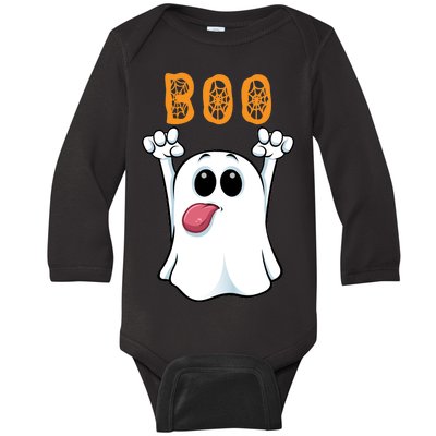 Boo Silly Ghost Baby Long Sleeve Bodysuit