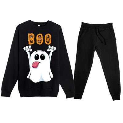 Boo Silly Ghost Premium Crewneck Sweatsuit Set