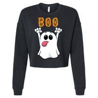 Boo Silly Ghost Cropped Pullover Crew