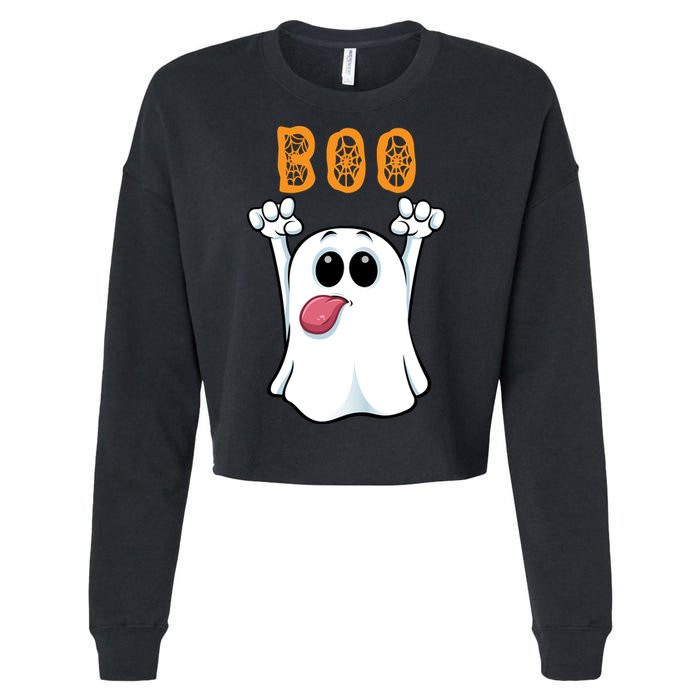 Boo Silly Ghost Cropped Pullover Crew