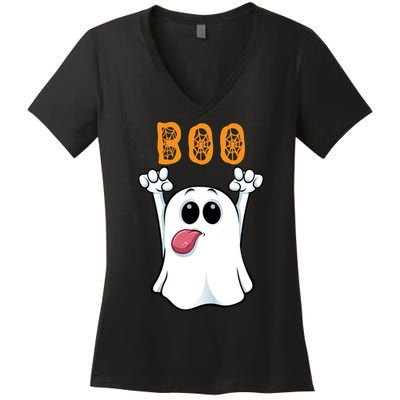 Boo Silly Ghost Women's V-Neck T-Shirt