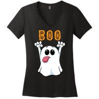 Boo Silly Ghost Women's V-Neck T-Shirt
