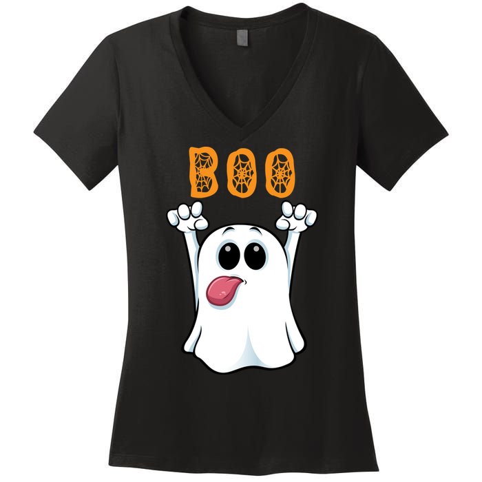 Boo Silly Ghost Women's V-Neck T-Shirt