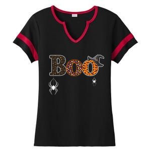 BOO Spiders Witches Logo Ladies Halftime Notch Neck Tee