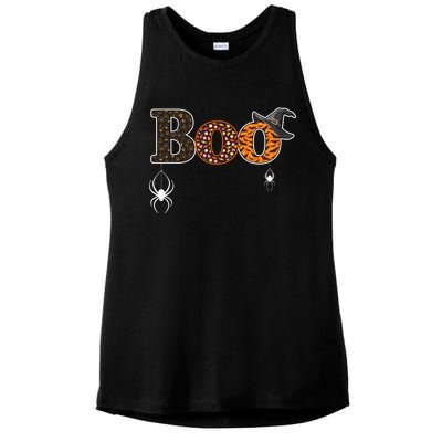 BOO Spiders Witches Logo Ladies PosiCharge Tri-Blend Wicking Tank