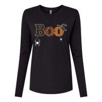 BOO Spiders Witches Logo Womens Cotton Relaxed Long Sleeve T-Shirt