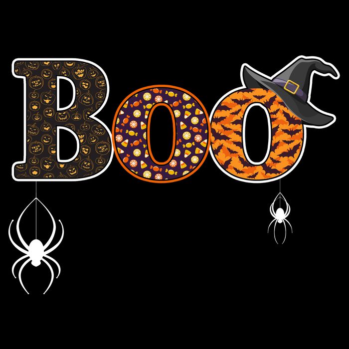 BOO Spiders Witches Logo Apron
