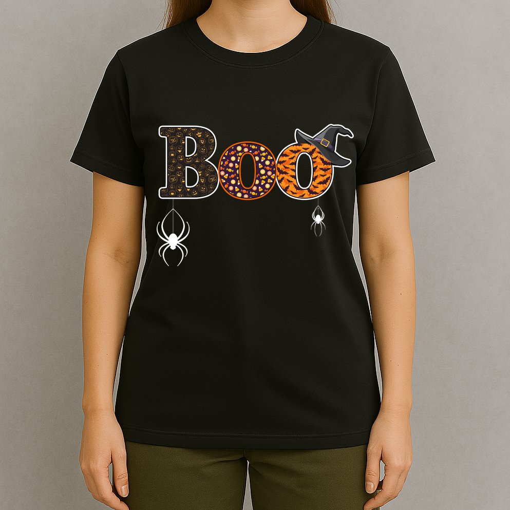 BOO Spiders Witches Logo T-Shirt