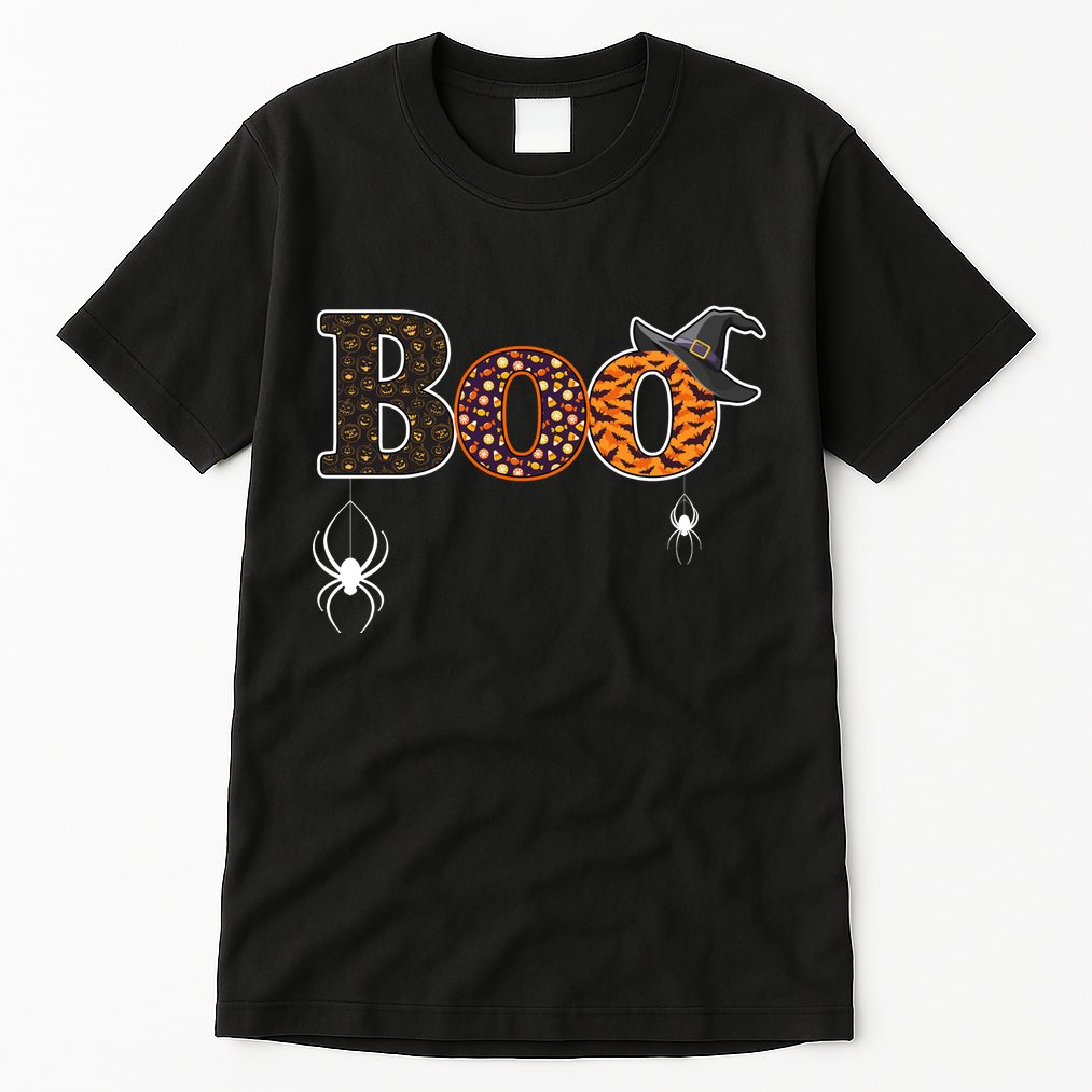 BOO Spiders Witches Logo Tall T-Shirt