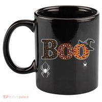 BOO Spiders Witches Logo 11oz C Handle Ceramic Mug