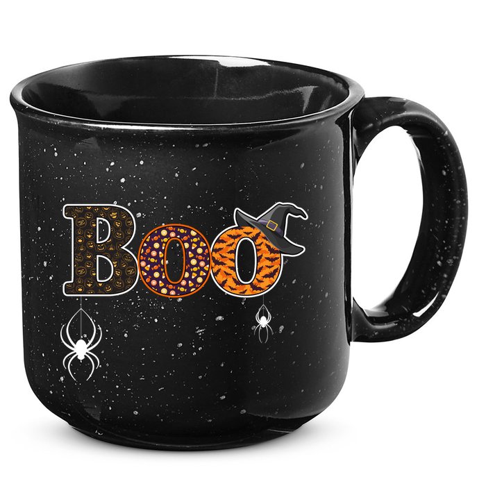BOO Spiders Witches Logo 15oz Campfire Ceramic Mug