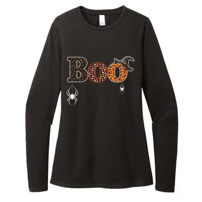 BOO Spiders Witches Logo Womens CVC Long Sleeve Shirt