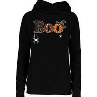 BOO Spiders Witches Logo Womens Funnel Neck Pullover Hood