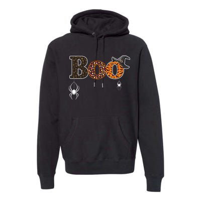 BOO Spiders Witches Logo Premium Hoodie