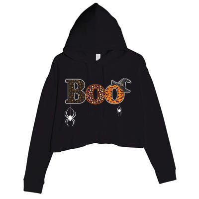 BOO Spiders Witches Logo Crop Fleece Hoodie