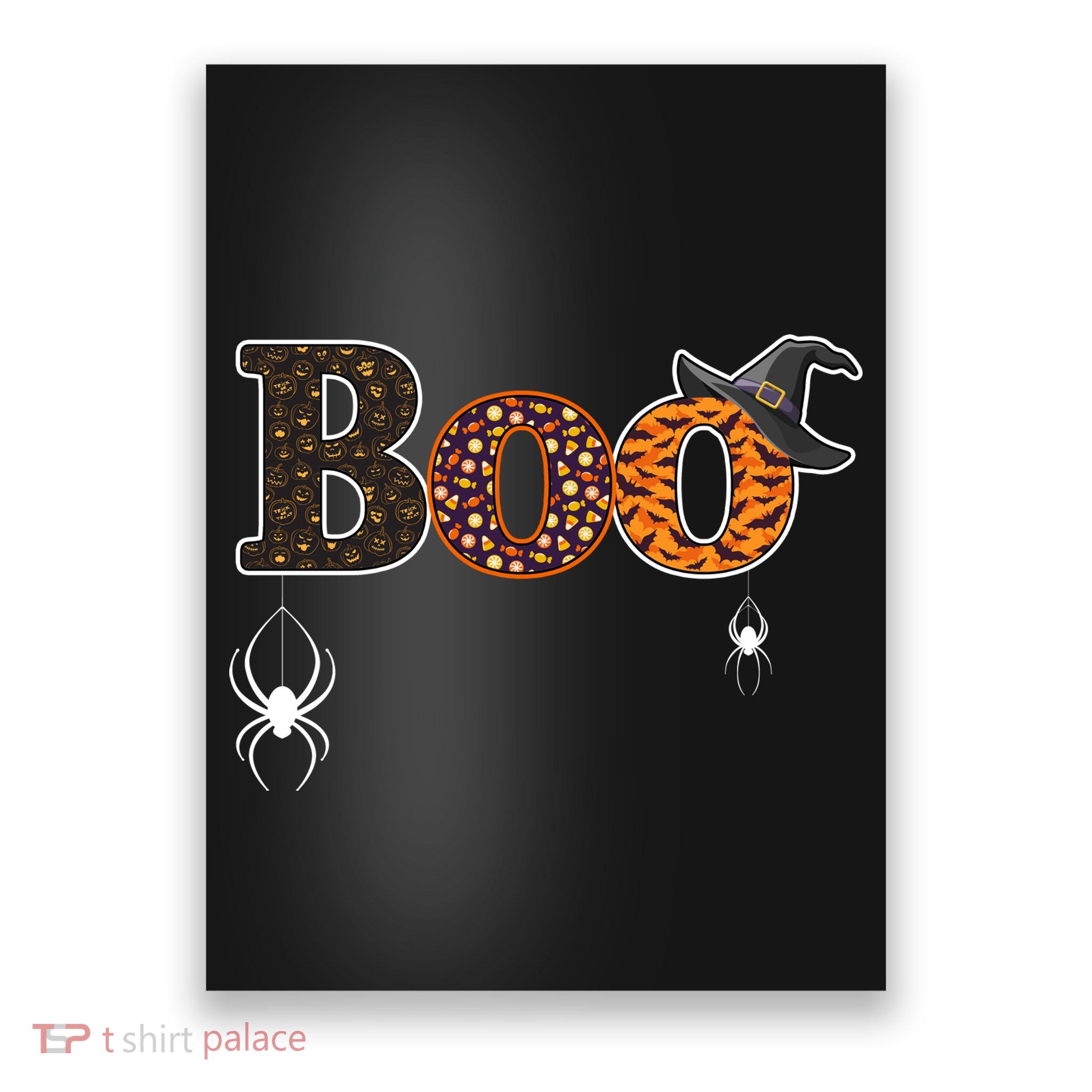 BOO Spiders Witches Logo Poster