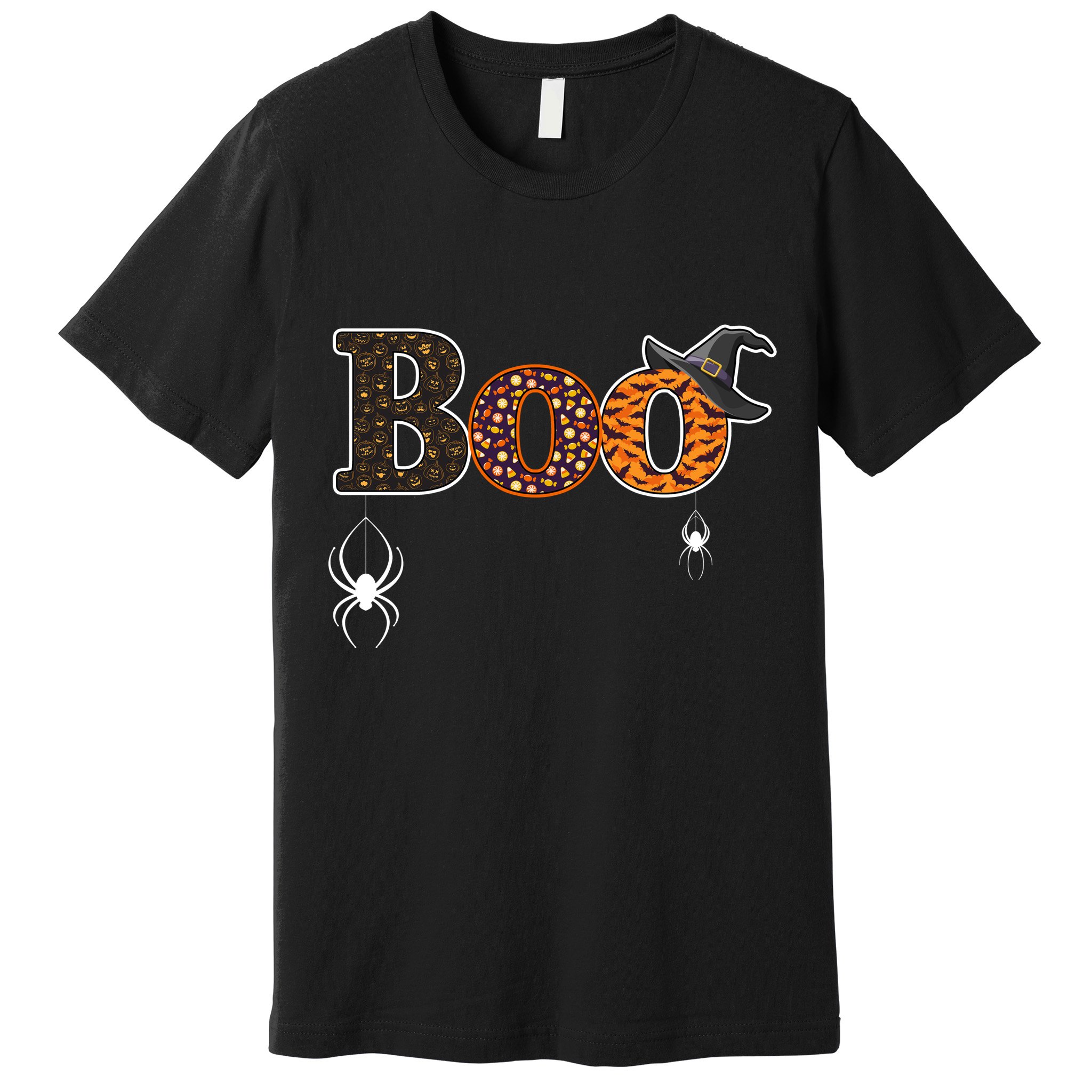 BOO Spiders Witches Logo Premium T-Shirt