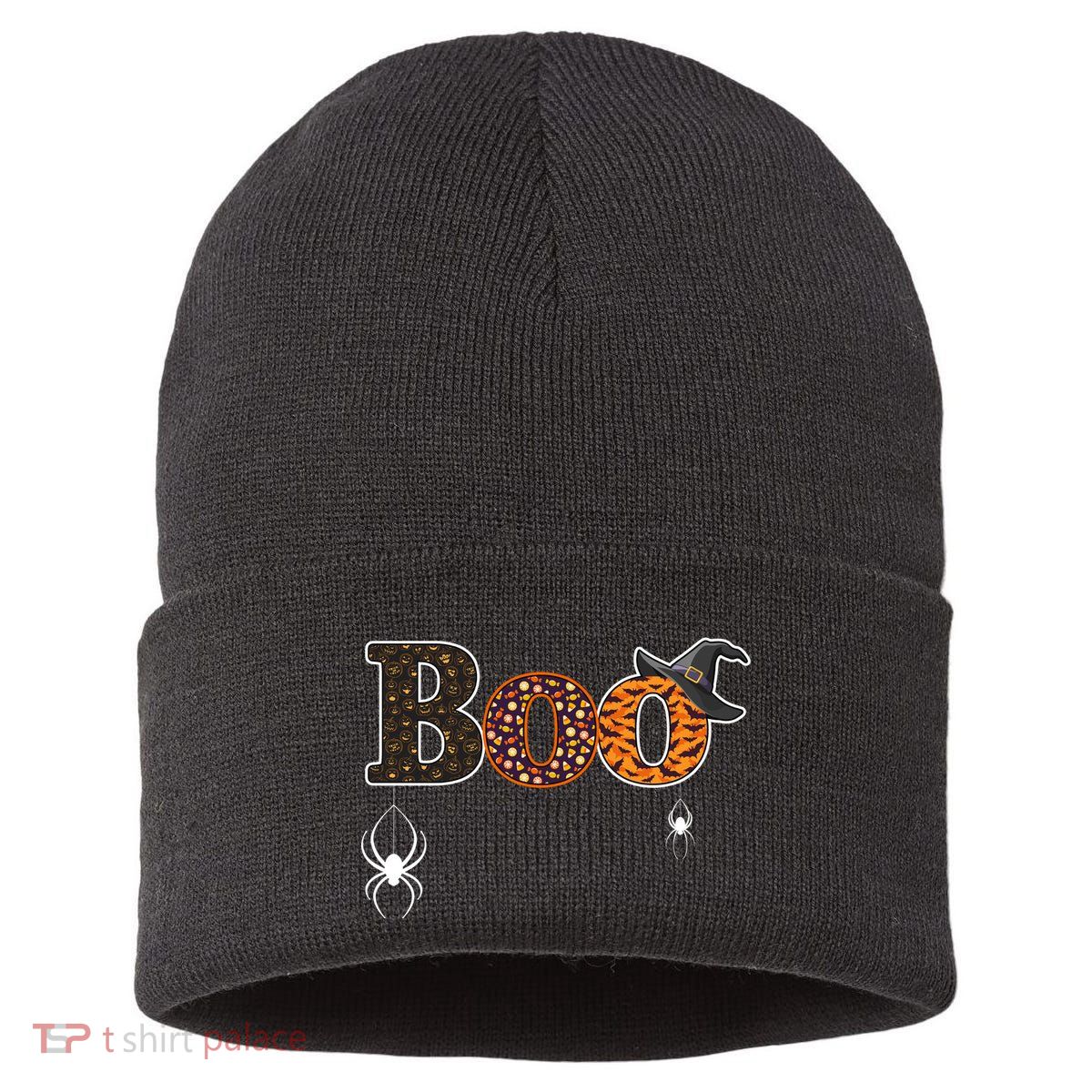 BOO Spiders Witches Logo Sustainable Knit Beanie