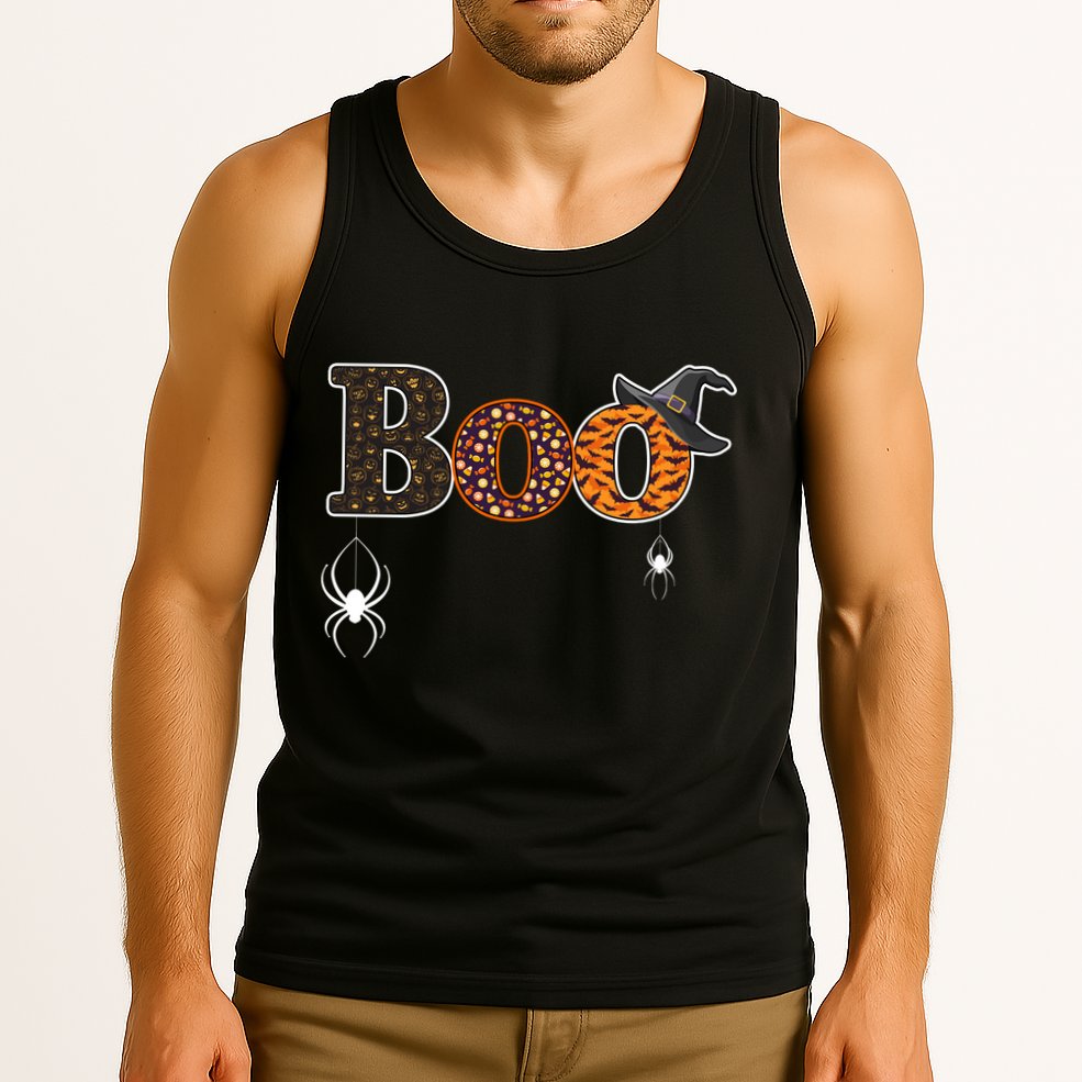 BOO Spiders Witches Logo Tank Top