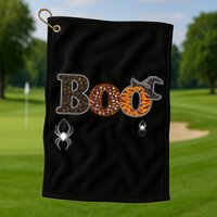 BOO Spiders Witches Logo Golf Towel
