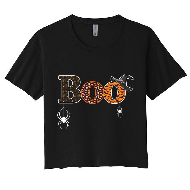 BOO Spiders Witches Logo Crop Top