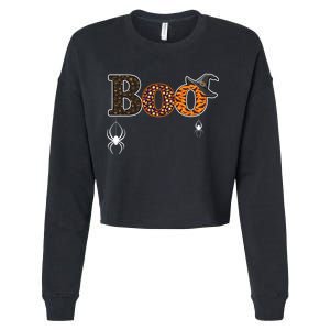 BOO Spiders Witches Logo Cropped Pullover Crew