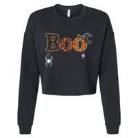 BOO Spiders Witches Logo Cropped Pullover Crew