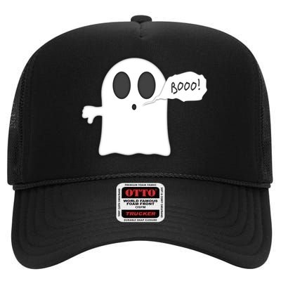 Boo Thumbs Down Ghost High Crown Mesh Back Trucker Hat