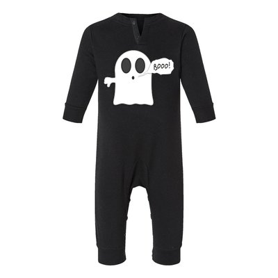 Boo Thumbs Down Ghost Infant Fleece One Piece