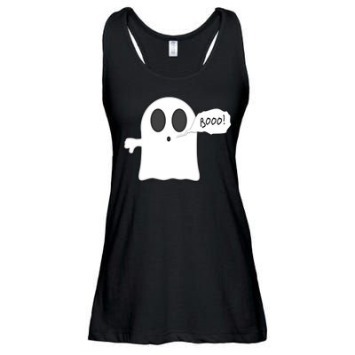 Boo Thumbs Down Ghost Ladies Essential Flowy Tank