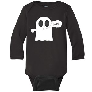 Boo Thumbs Down Ghost Baby Long Sleeve Bodysuit