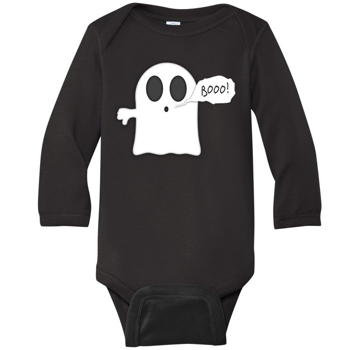 Boo Thumbs Down Ghost Baby Long Sleeve Bodysuit