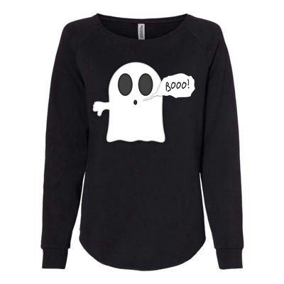 Boo Thumbs Down Ghost Womens California Wash Sweatshirt