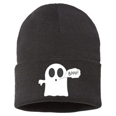 Boo Thumbs Down Ghost Sustainable Knit Beanie