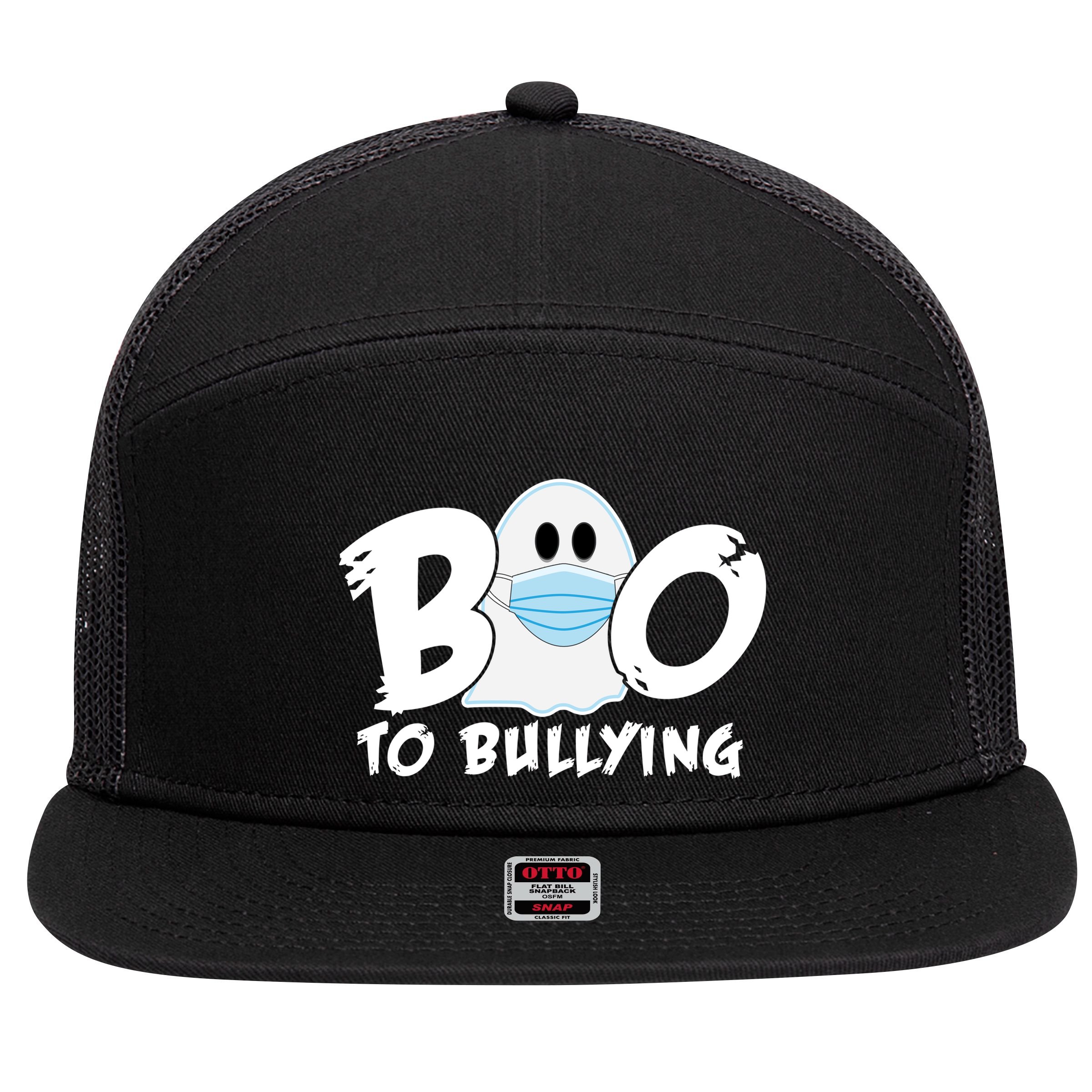 Boo To Bullying Quarantine Ghost 7 Panel Mesh Trucker Snapback Hat