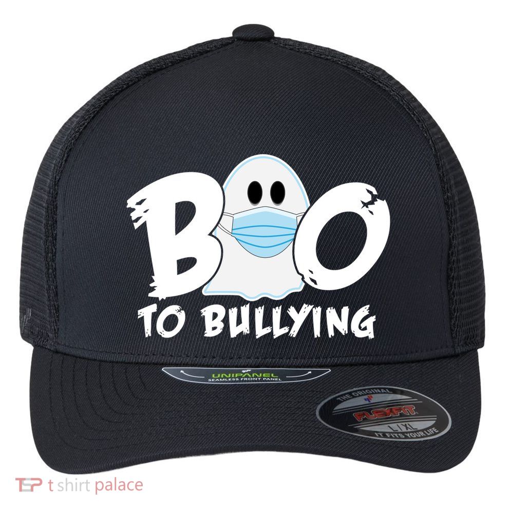 Boo To Bullying Quarantine Ghost Flexfit Unipanel Trucker Cap