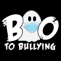 Boo To Bullying Quarantine Ghost Pom Pom 12in Knit Beanie
