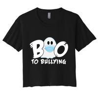 Boo To Bullying Quarantine Ghost Women's Crop Top Tee
