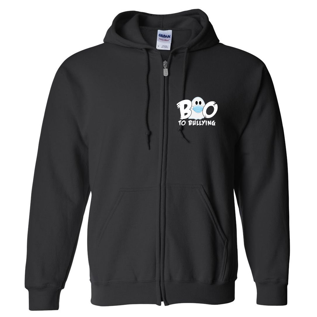 Boo To Bullying Quarantine Ghost Full Zip Hoodie