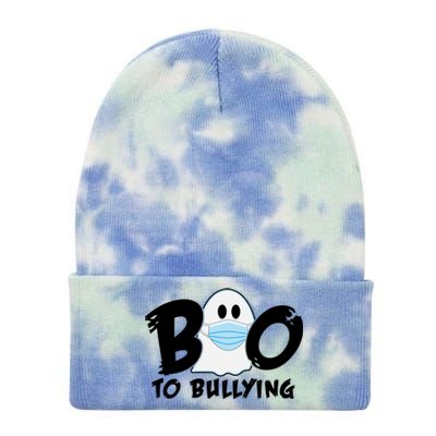 Boo To Bullying Quarantine Ghost Tie Dye 12in Knit Beanie