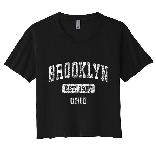 Brooklyn Ohio Oh Vintage Established Crop Top